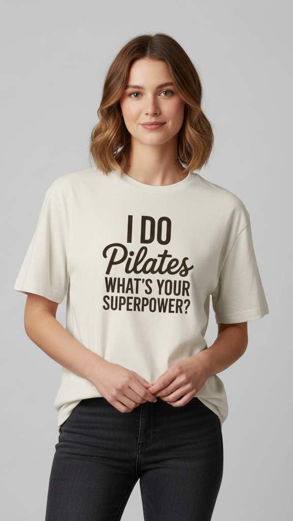 "I Do Pilates What's Your Superpower?" Empowering T-shirt
