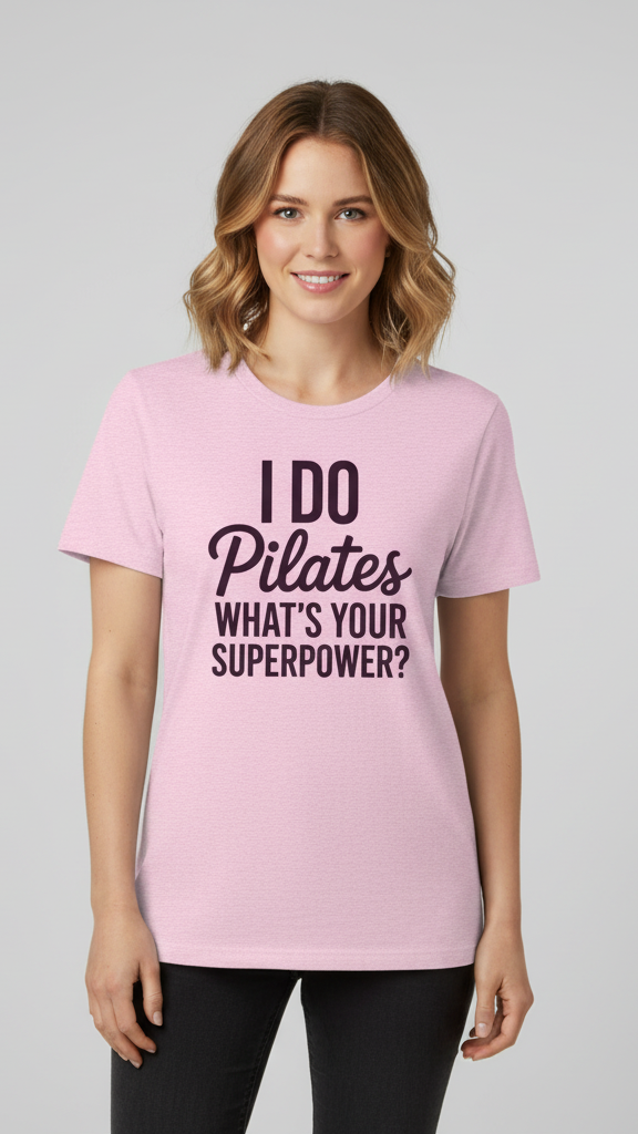 "I Do Pilates What's Your Superpower?" Empowering T-shirt