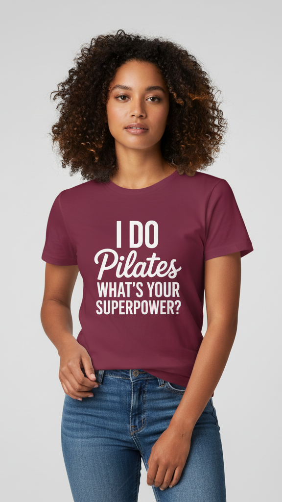 "I Do Pilates What's Your Superpower?" Empowering T-shirt