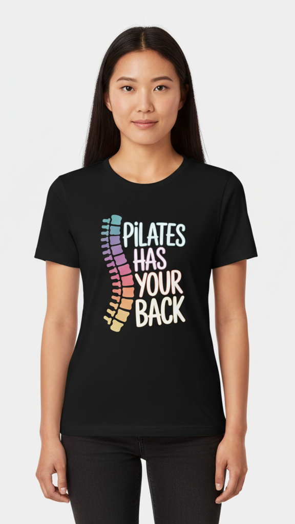 "Pilates Has Your Back" Pastel Spine T-shirt