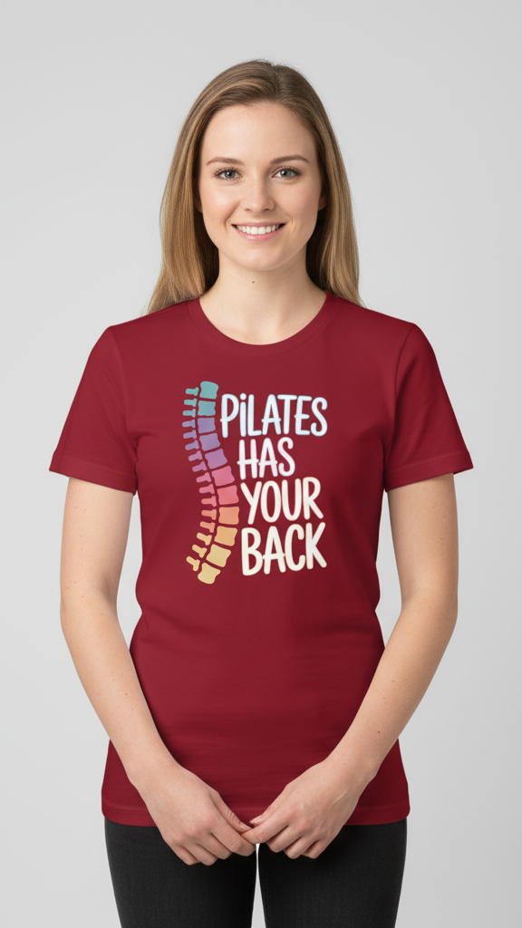 "Pilates Has Your Back" Pastel Spine T-shirt