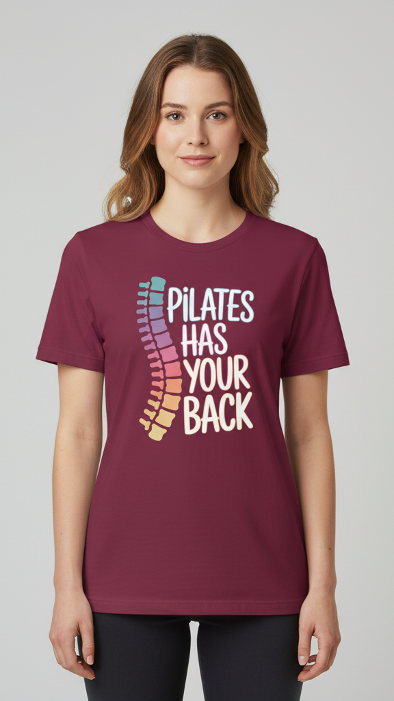 "Pilates Has Your Back" Pastel Spine T-shirt