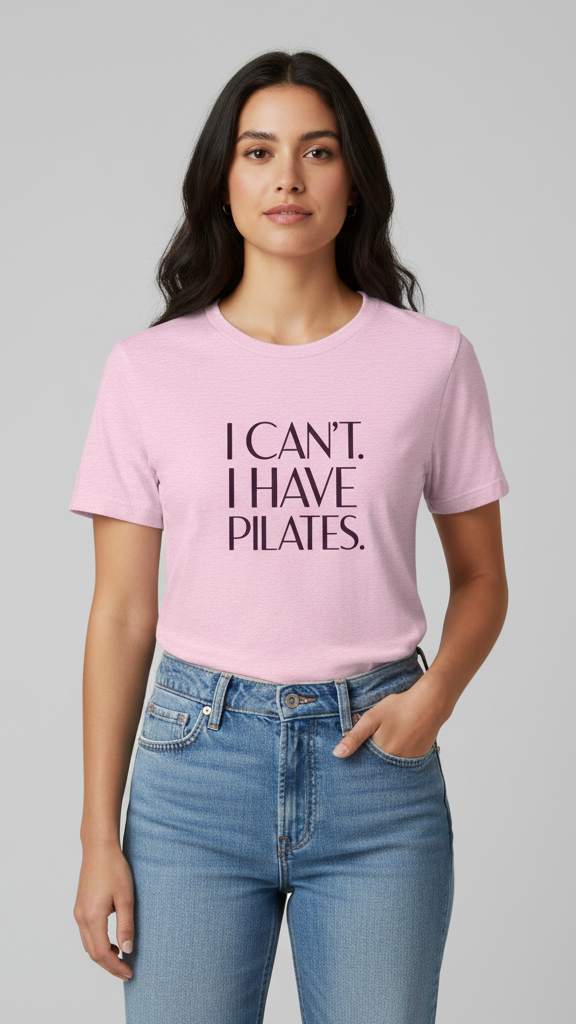 "I Can't. I Have Pilates." Minimalist Statement T-shirt