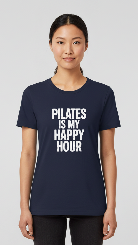 "Pilates Is My Happy Hour" Statement T-shirt