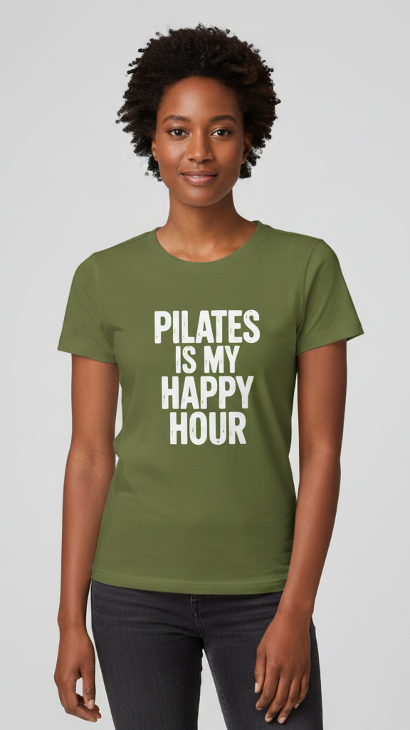 "Pilates Is My Happy Hour" Statement T-shirt