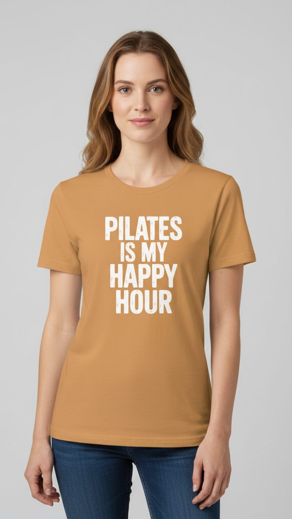 "Pilates Is My Happy Hour" Statement T-shirt