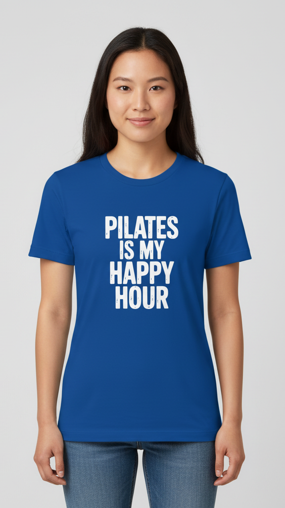 "Pilates Is My Happy Hour" Statement T-shirt