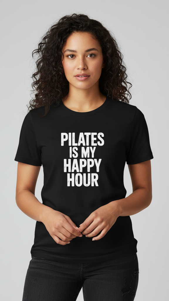 "Pilates Is My Happy Hour" Statement T-shirt