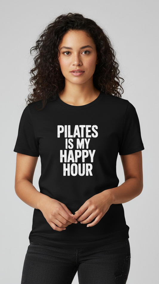 "Pilates Is My Happy Hour" Statement T-shirt