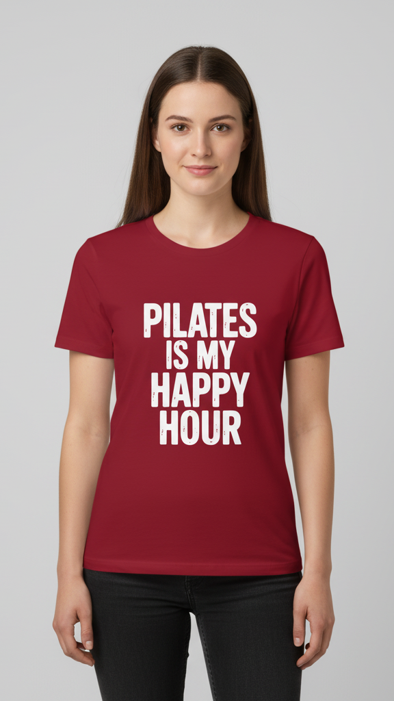"Pilates Is My Happy Hour" Statement T-shirt