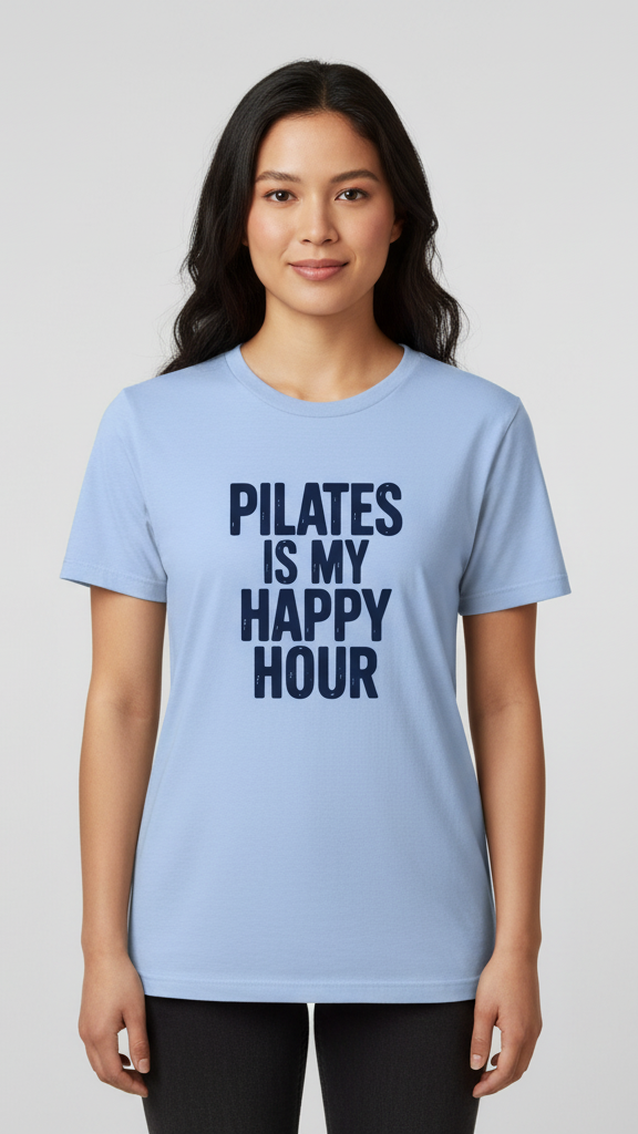 "Pilates Is My Happy Hour" Statement T-shirt