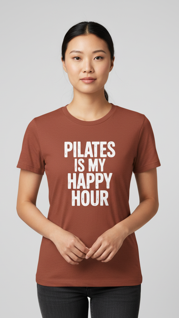 "Pilates Is My Happy Hour" Statement T-shirt