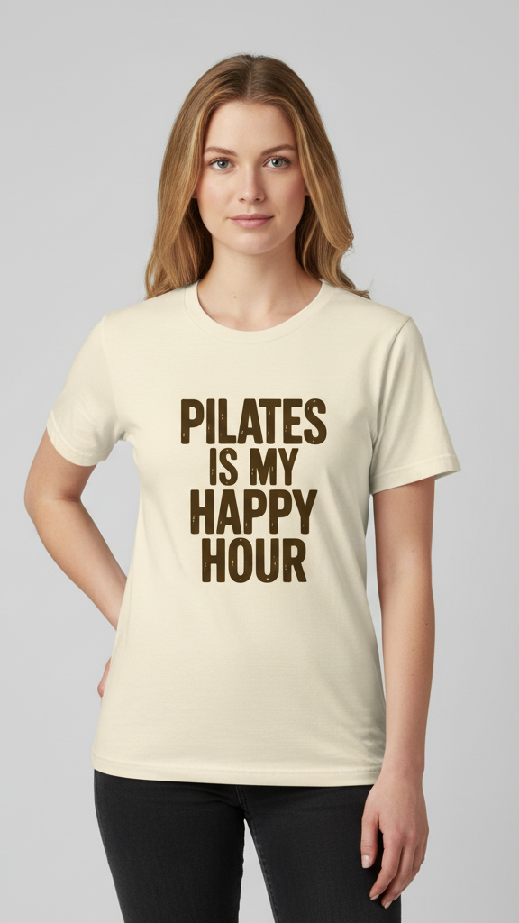 "Pilates Is My Happy Hour" Statement T-shirt
