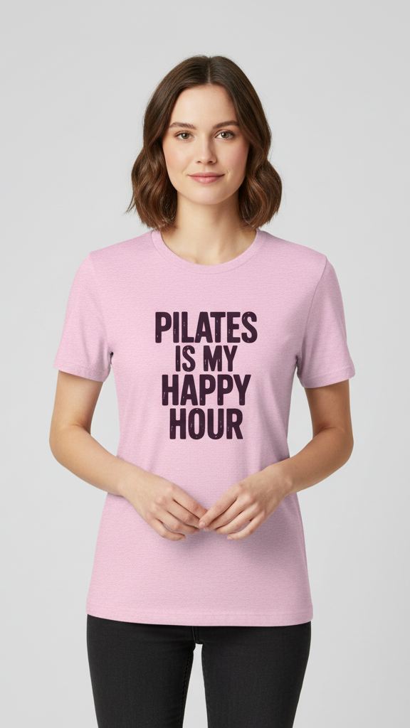 "Pilates Is My Happy Hour" Statement T-shirt