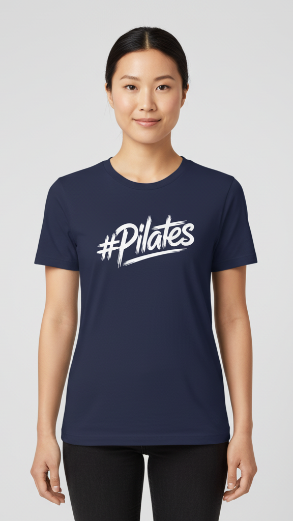"#Pilates" Distressed Brushstroke T-shirt