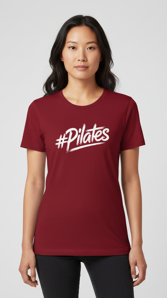 "#Pilates" Distressed Brushstroke T-shirt