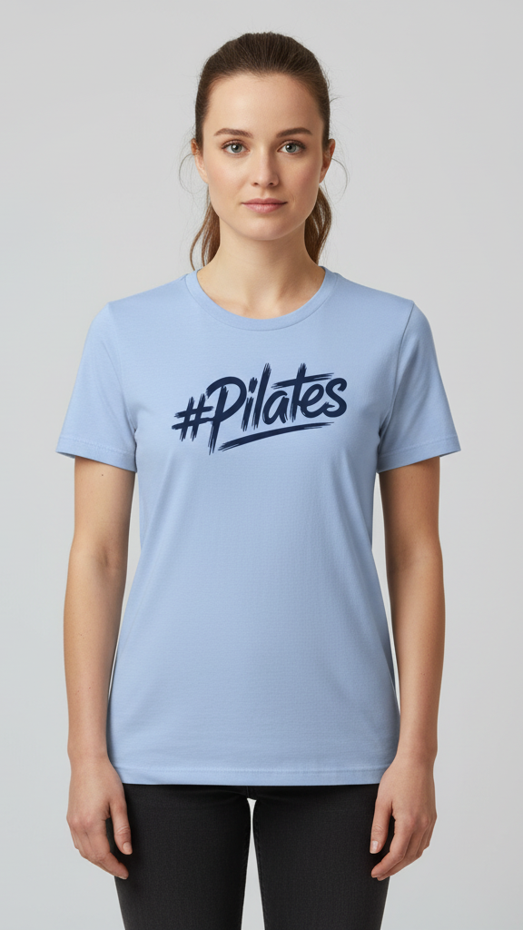"#Pilates" Distressed Brushstroke T-shirt