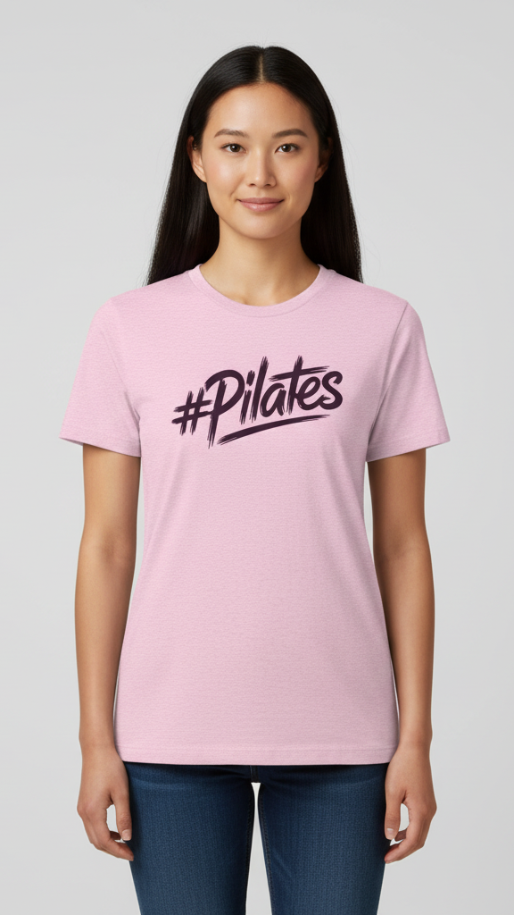 "#Pilates" Distressed Brushstroke T-shirt
