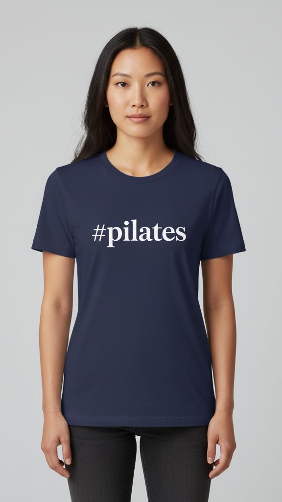 "#Pilates" Elegant Serif T-shirt