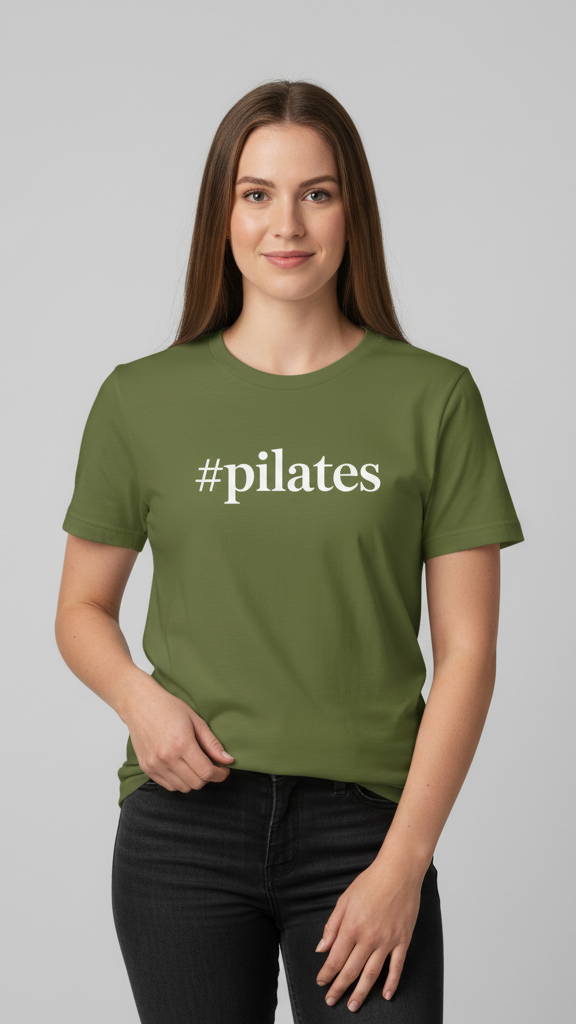 "#Pilates" Elegant Serif T-shirt