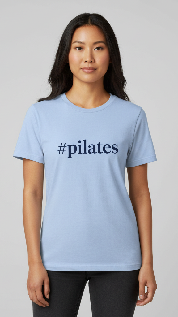 "#Pilates" Elegant Serif T-shirt