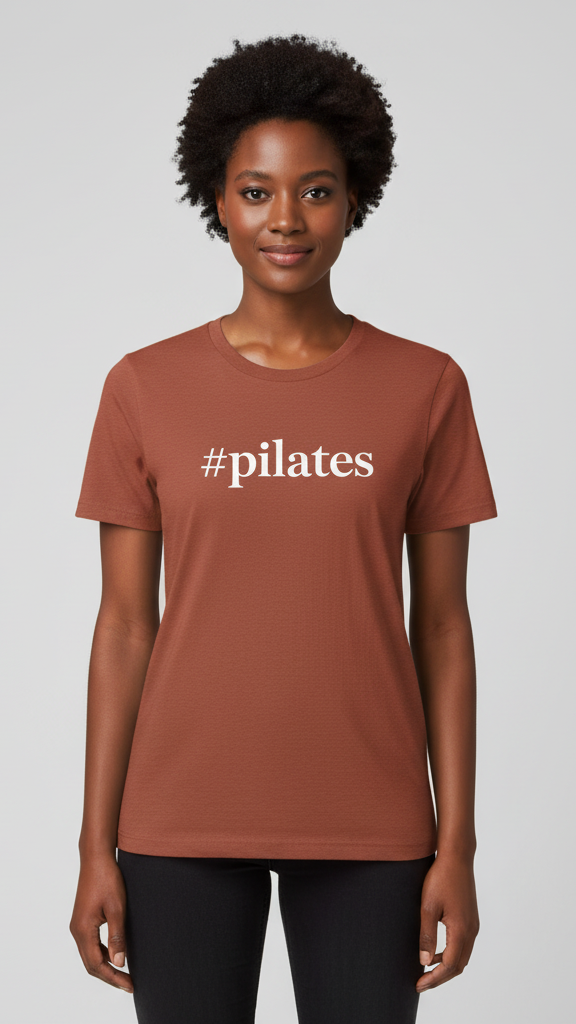 "#Pilates" Elegant Serif T-shirt