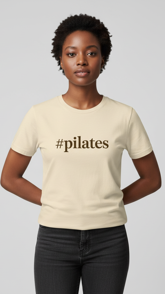 "#Pilates" Elegant Serif T-shirt