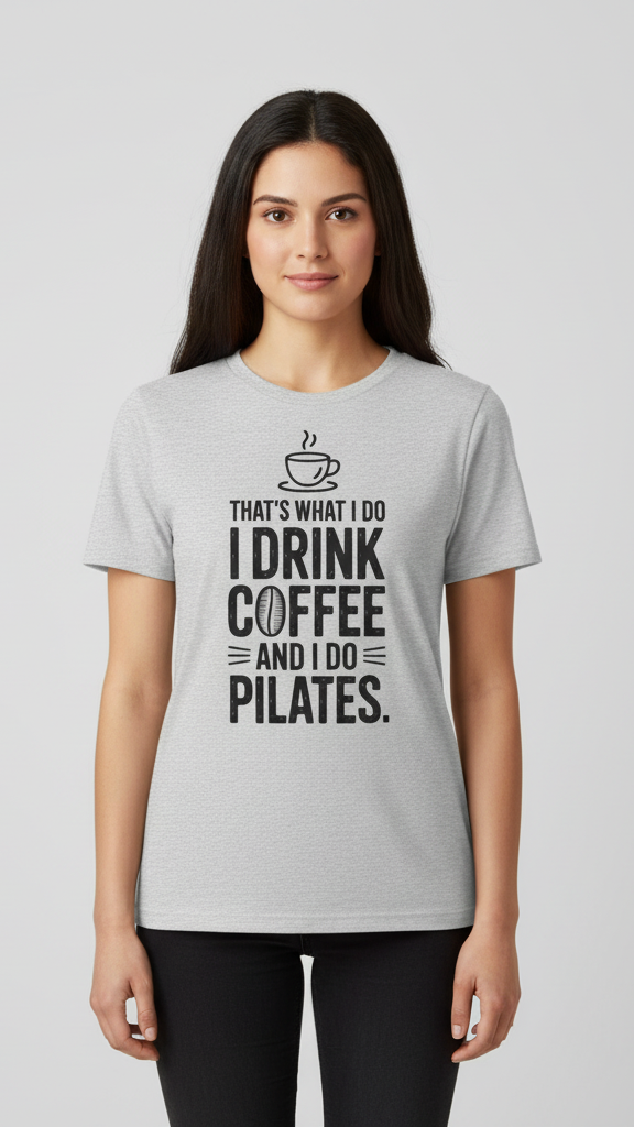 "That's What I Do I Drink Coffee And I Do Pilates." T-shirt