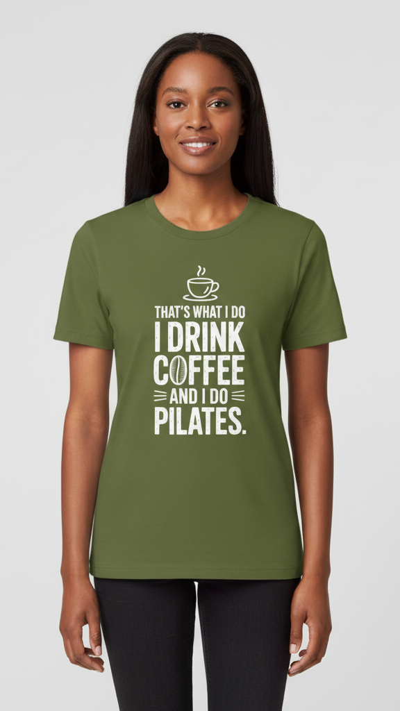 "That's What I Do I Drink Coffee And I Do Pilates." T-shirt