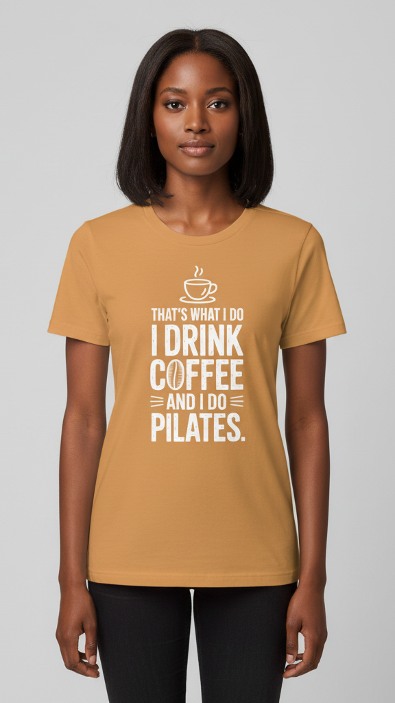 "That's What I Do I Drink Coffee And I Do Pilates." T-shirt
