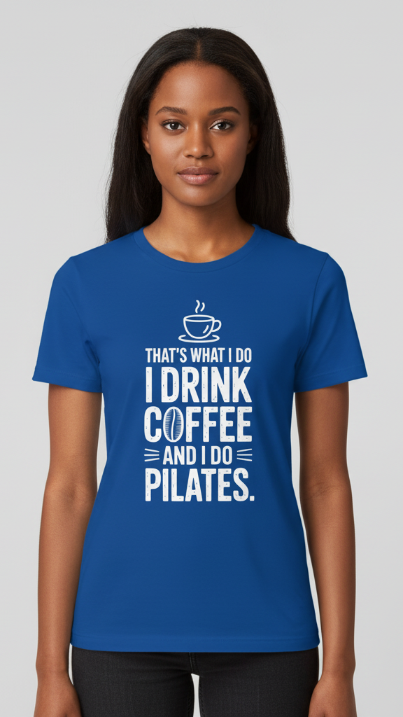 "That's What I Do I Drink Coffee And I Do Pilates." T-shirt