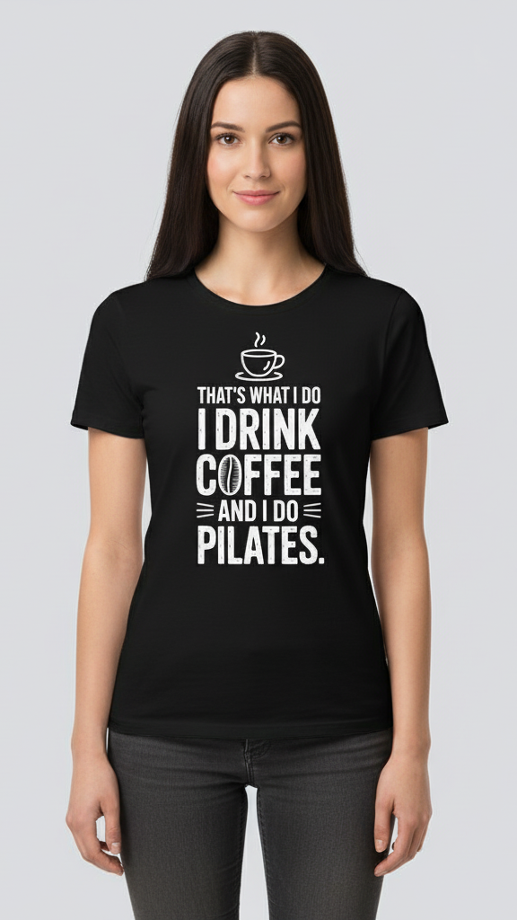 "That's What I Do I Drink Coffee And I Do Pilates." T-shirt