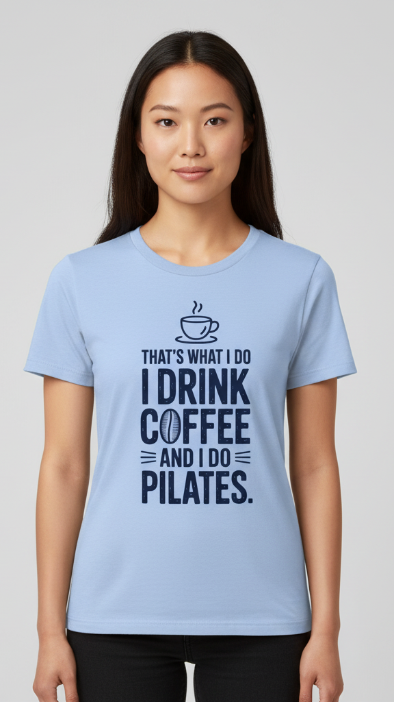"That's What I Do I Drink Coffee And I Do Pilates." T-shirt