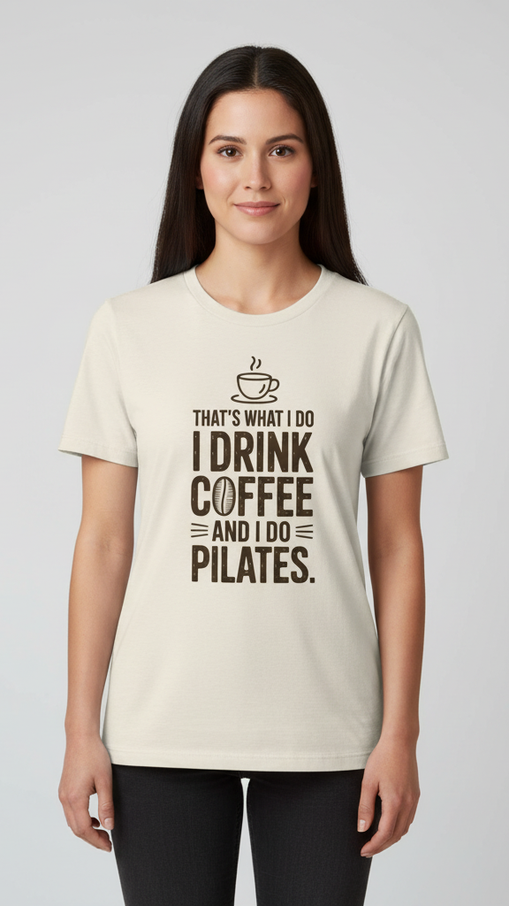 "That's What I Do I Drink Coffee And I Do Pilates." T-shirt