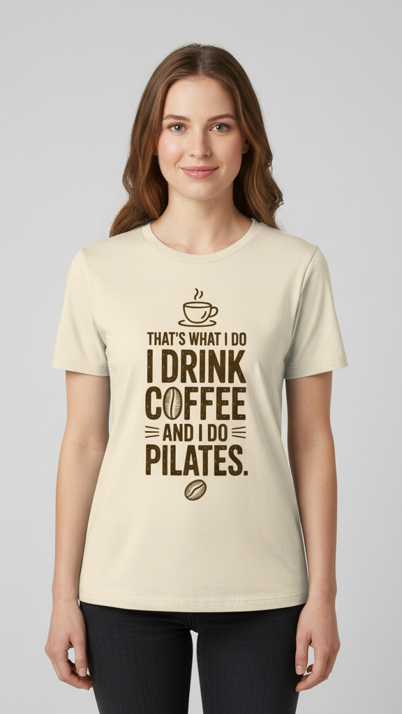 "That's What I Do I Drink Coffee And I Do Pilates." T-shirt