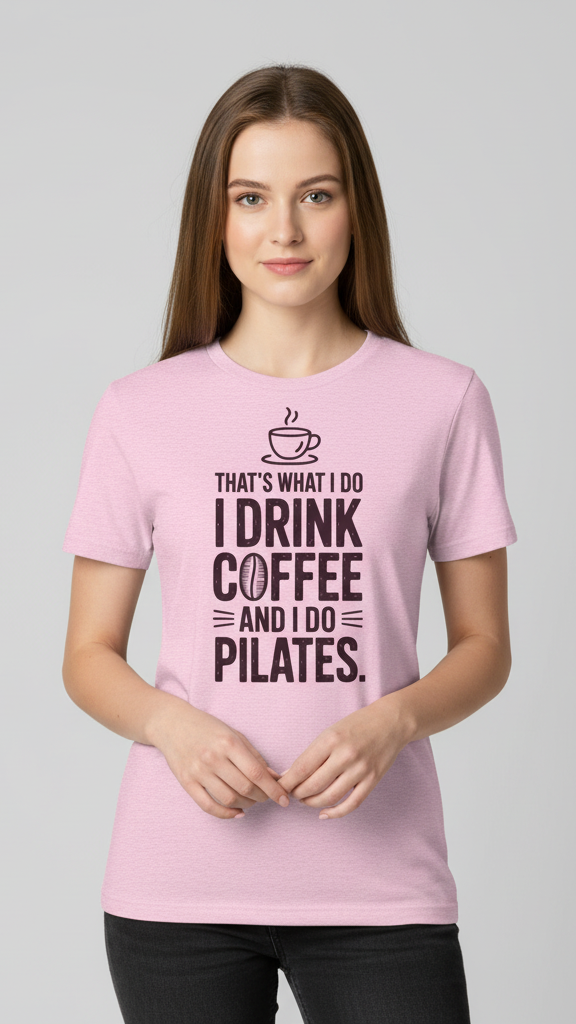 "That's What I Do I Drink Coffee And I Do Pilates." T-shirt