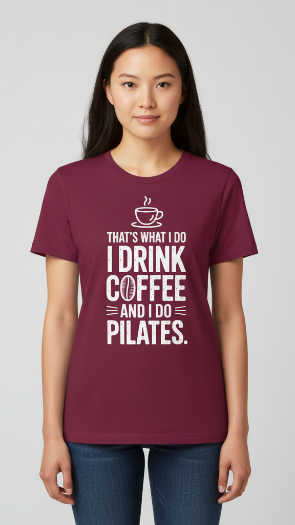 "That's What I Do I Drink Coffee And I Do Pilates." T-shirt