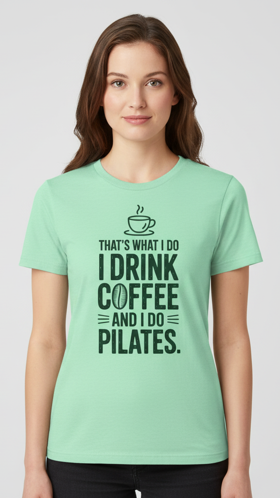 "That's What I Do I Drink Coffee And I Do Pilates." T-shirt