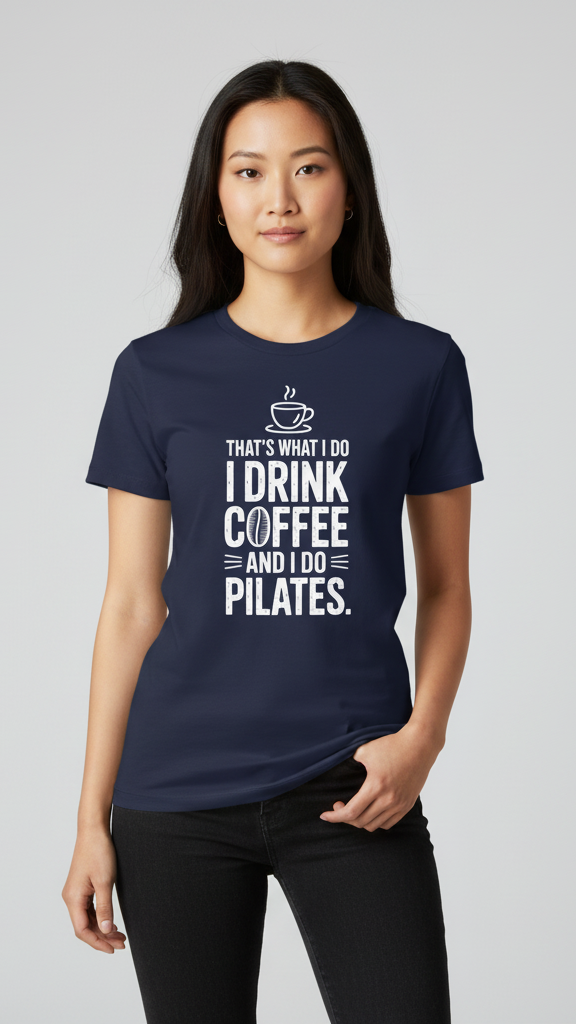 "That's What I Do I Drink Coffee And I Do Pilates." T-shirt