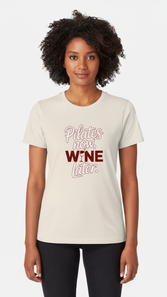 "Pilates Now, Wine Later." T-shirt