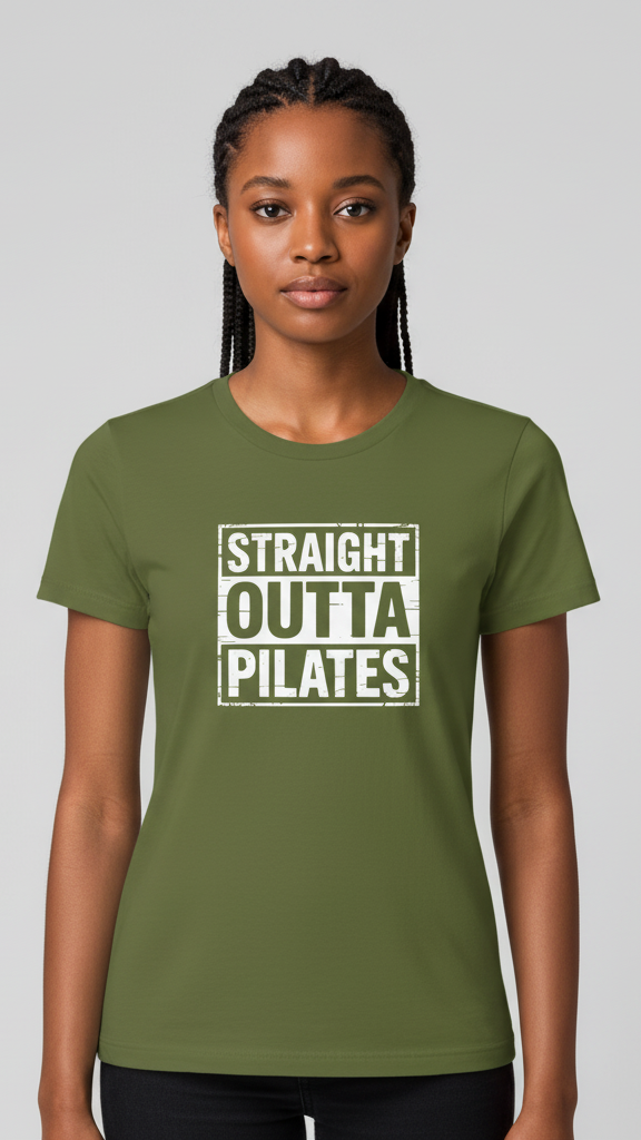 "Straight Outta Pilates" Distressed T-shirt