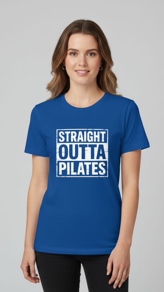 "Straight Outta Pilates" Distressed T-shirt