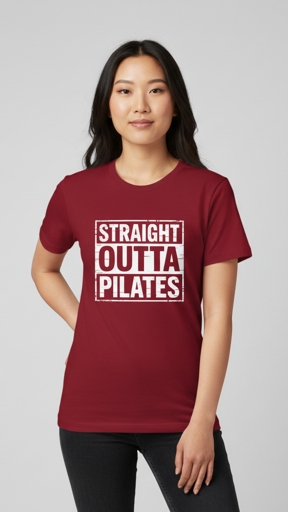 "Straight Outta Pilates" Distressed T-shirt