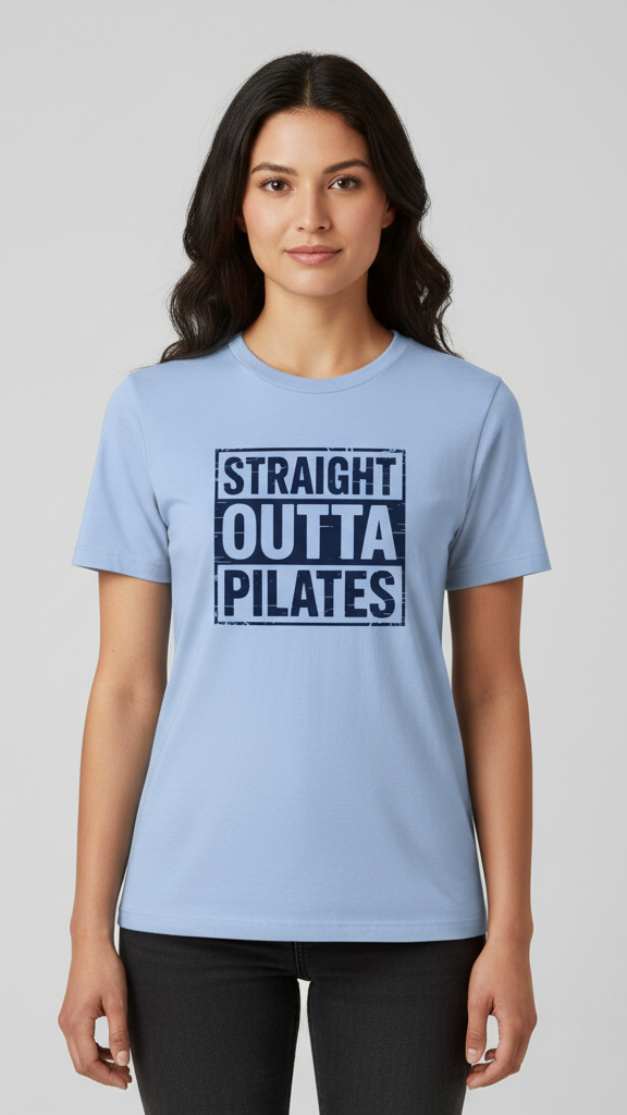 "Straight Outta Pilates" Distressed T-shirt