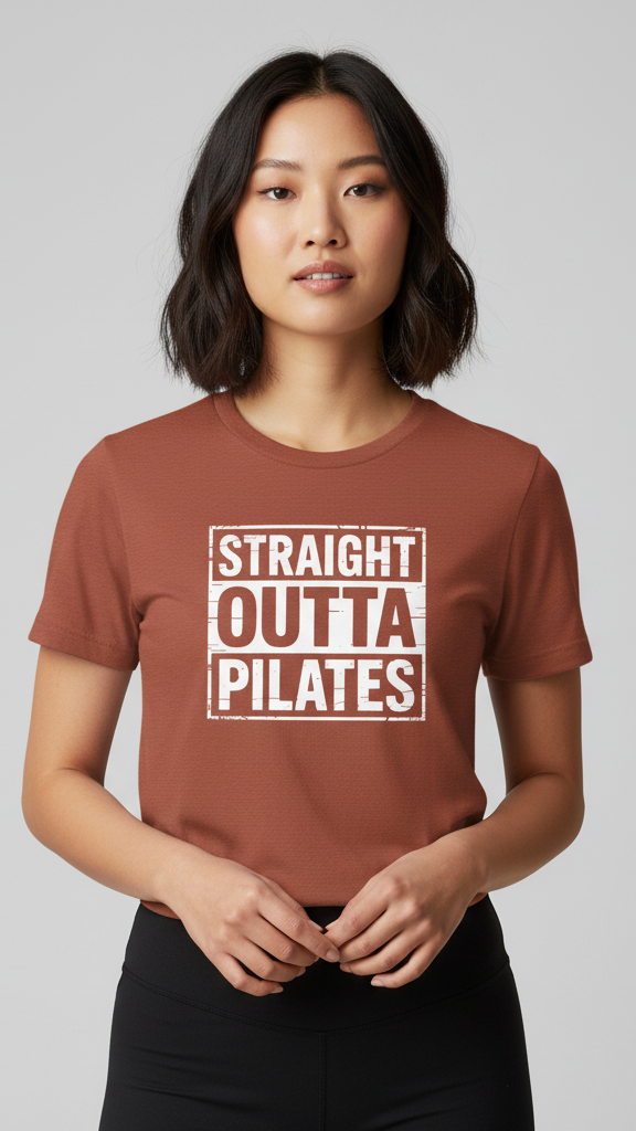 "Straight Outta Pilates" Distressed T-shirt