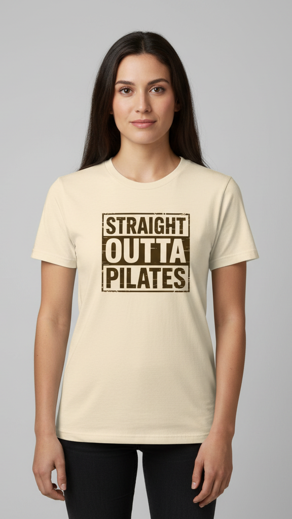 "Straight Outta Pilates" Distressed T-shirt