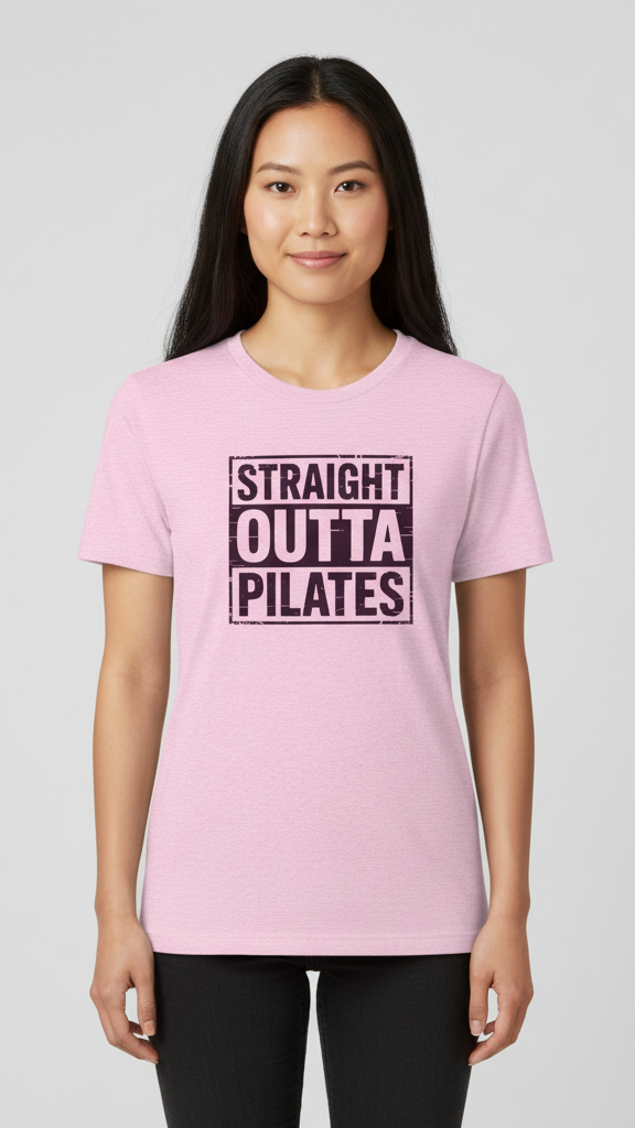 "Straight Outta Pilates" Distressed T-shirt