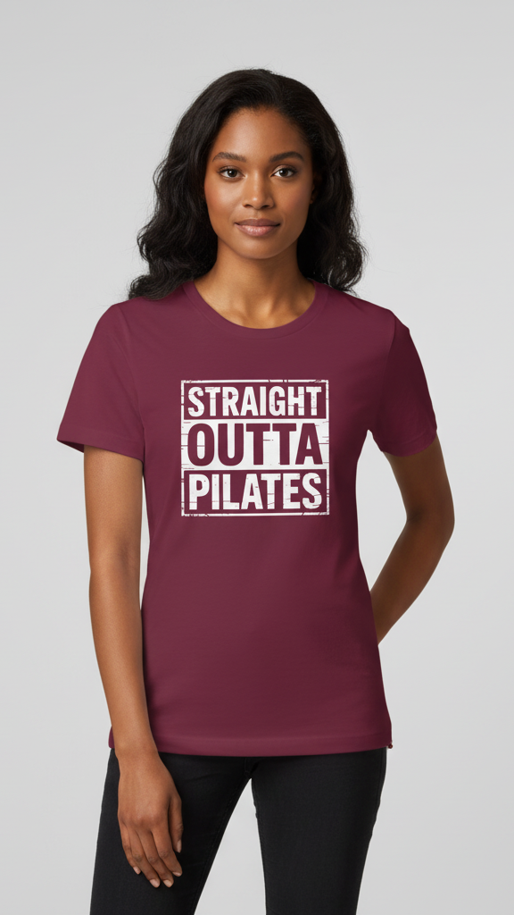 "Straight Outta Pilates" Distressed T-shirt