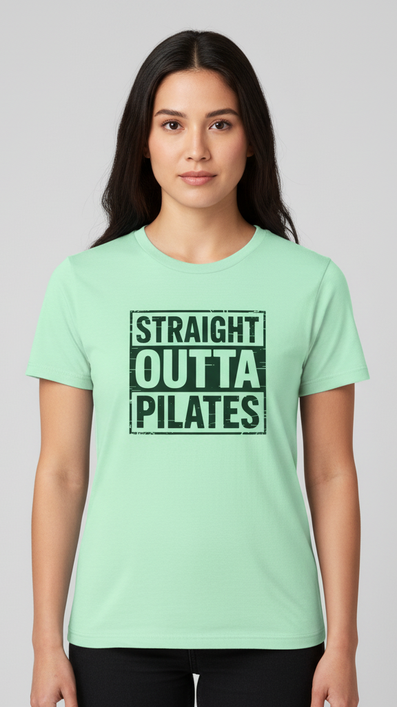 "Straight Outta Pilates" Distressed T-shirt