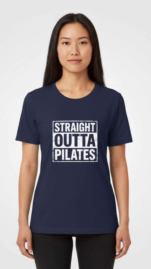 "Straight Outta Pilates" Distressed T-shirt